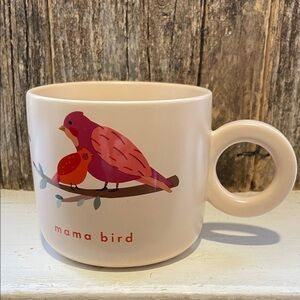 Indigo | Mama Bird | Soft Peach wPink and Red Birds | Coffee/Tea | Mug | 13.5 Oz